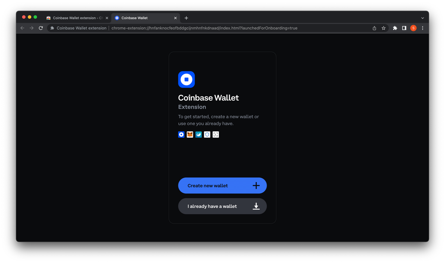 Getting Started: Wallet Extension