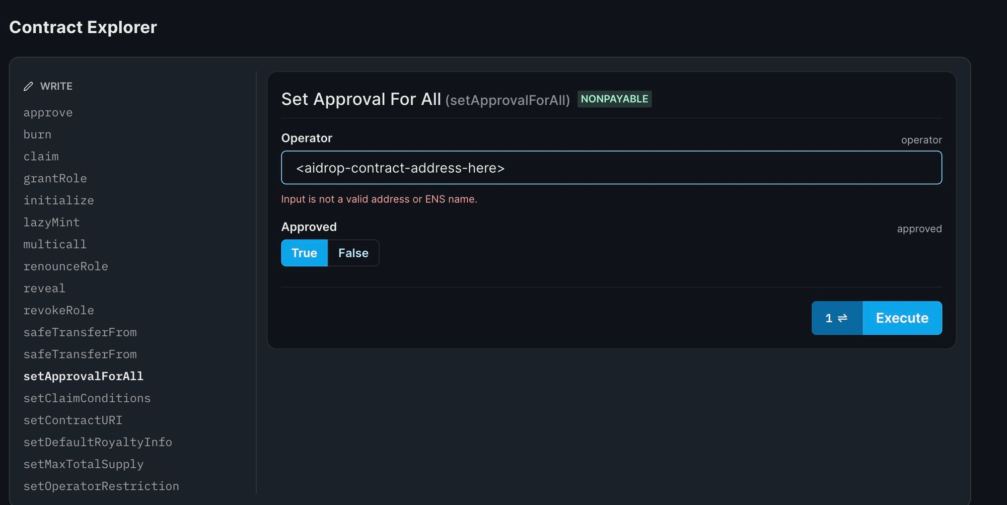 Approve the airdrop contract