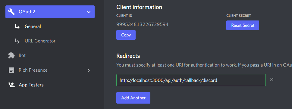 Add a redirect url