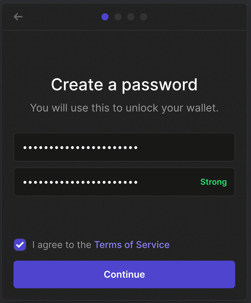 Create a new password