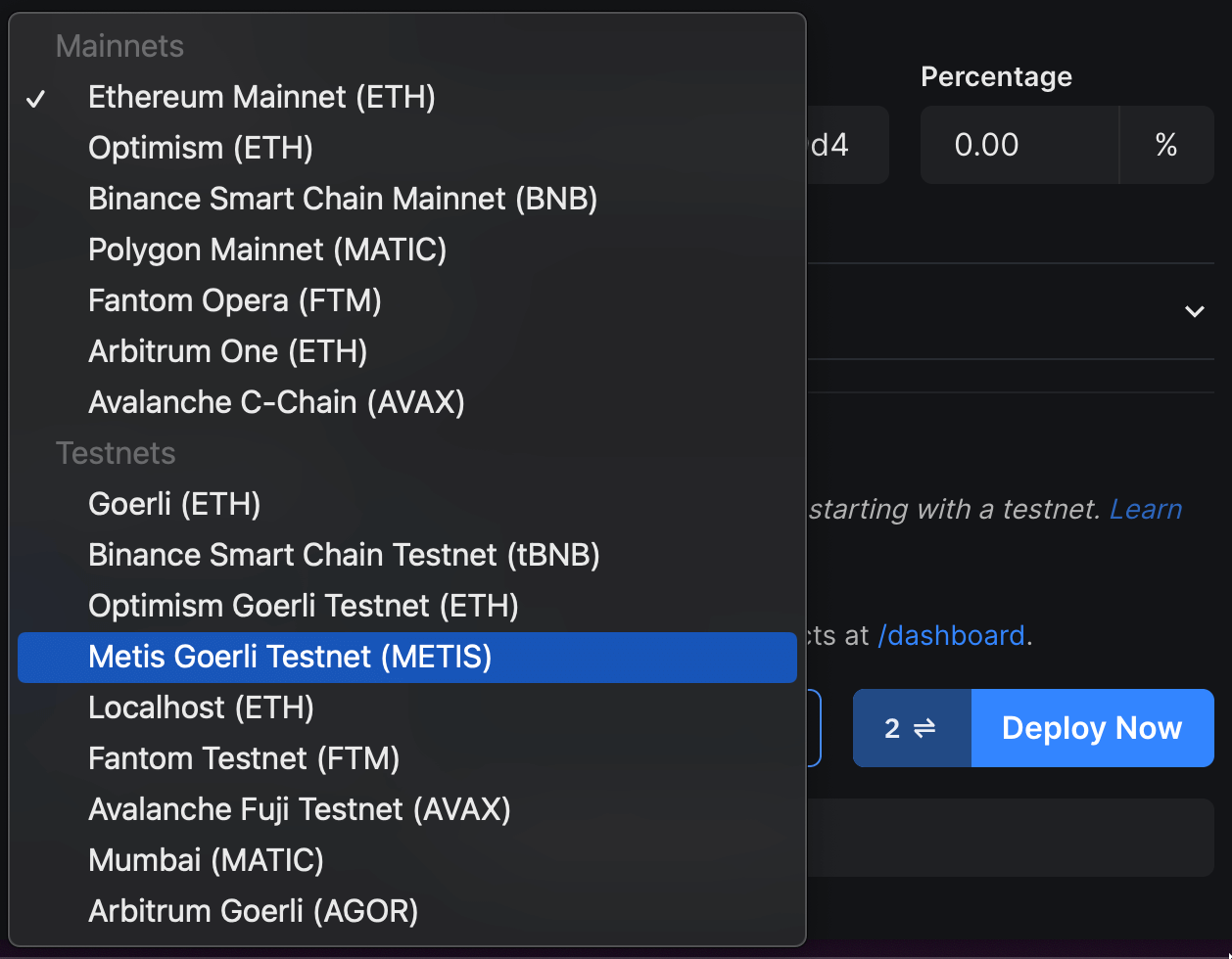 You can now see Metis Goerli Testnet network added to the list