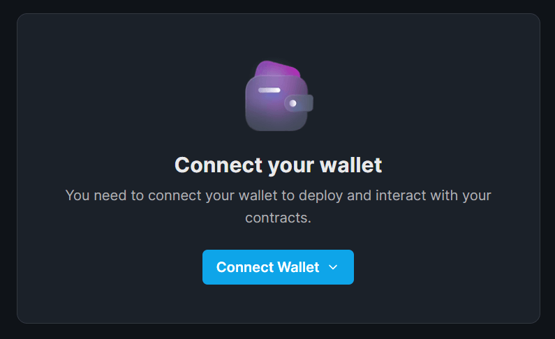 Connect your wallet on the thirdweb dashboard