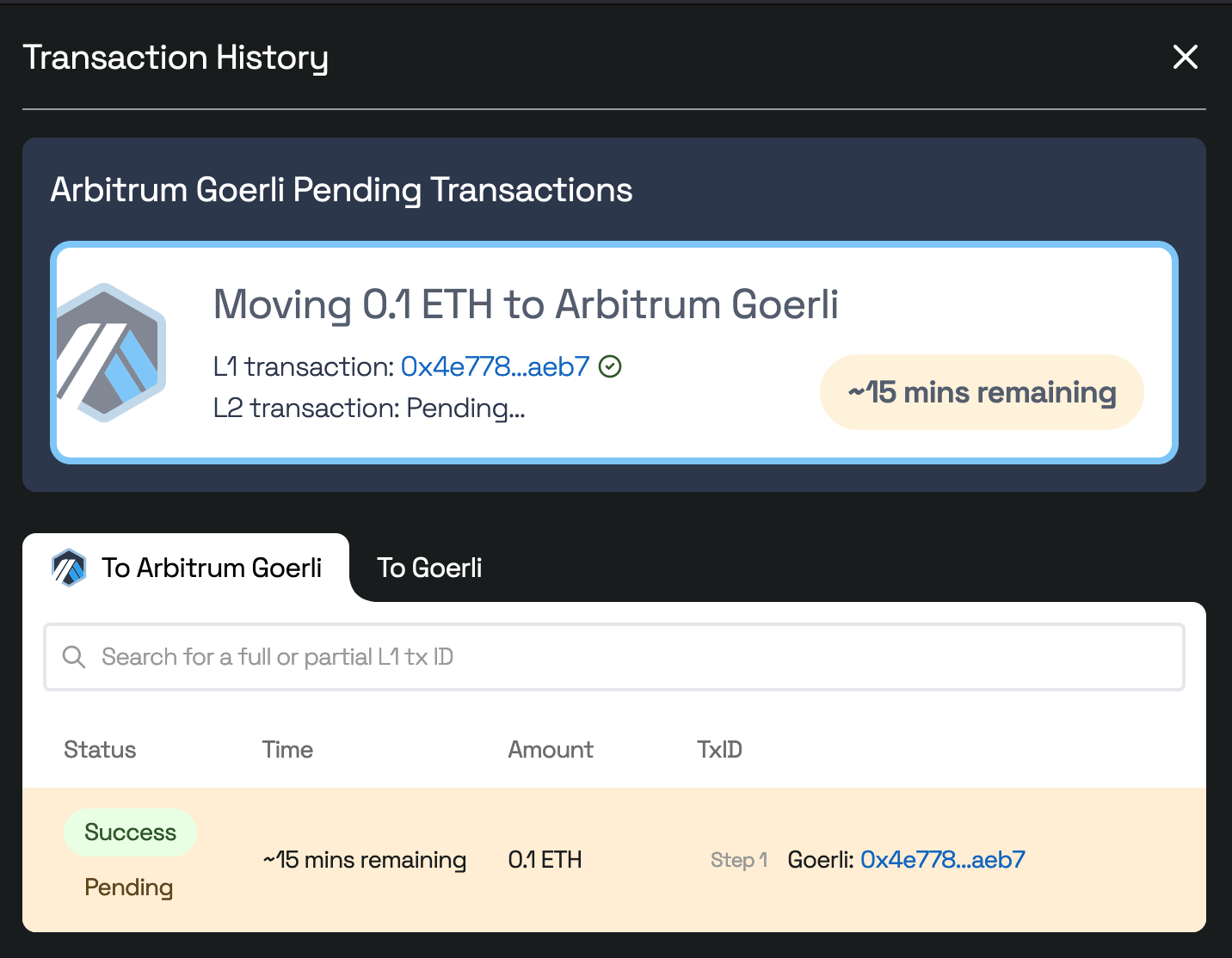 Bridging funds from Goerli to Arbitrum Goerli