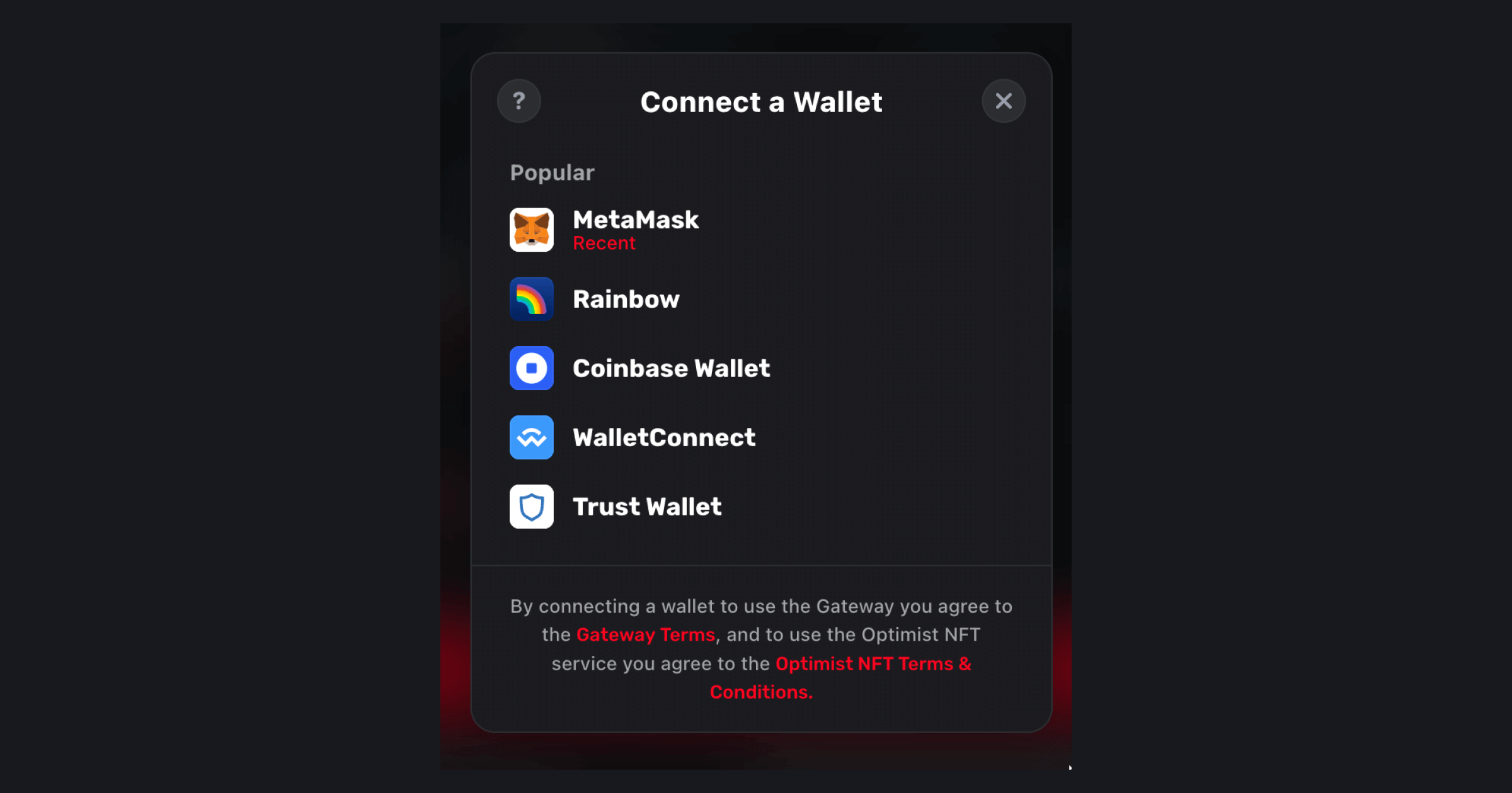 Select your wallet