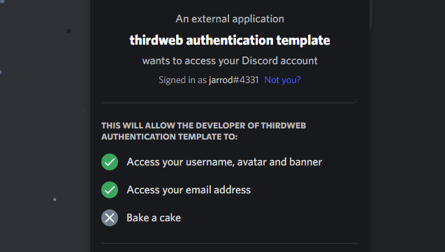 Authenticate using discord