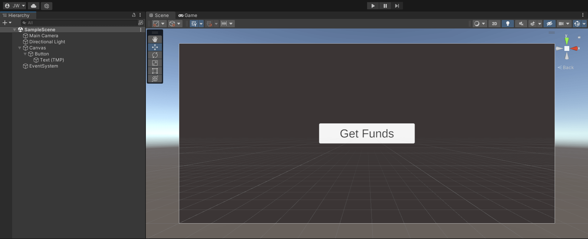 Create the Get Funds button