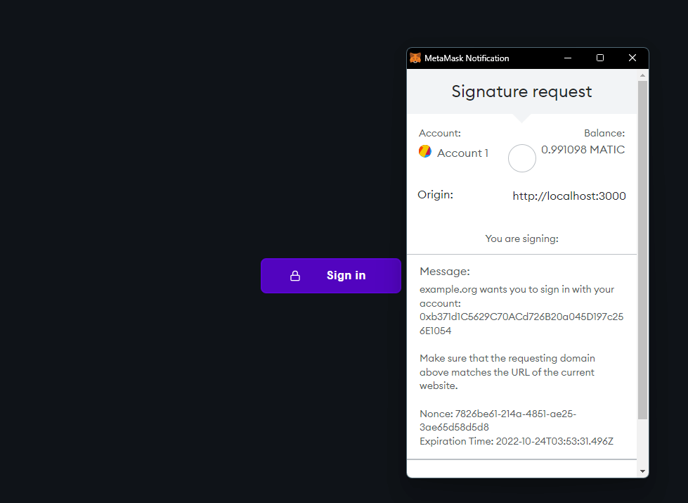 Sign in with Ethereum dapp demo