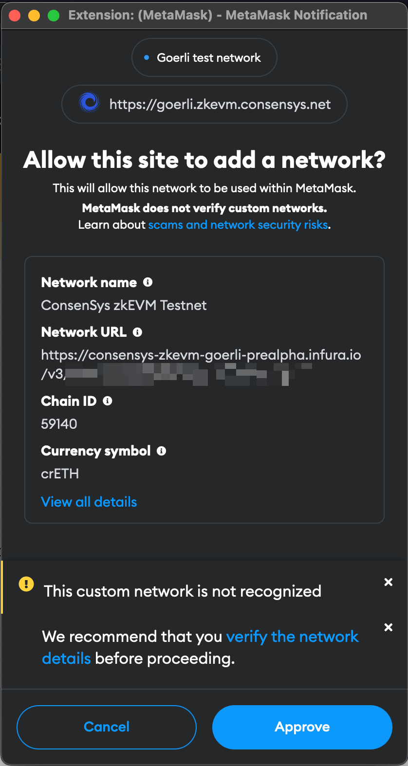 Approve adding network