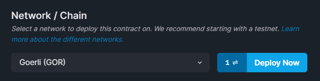 Select which EVM-compatible network you want to deploy to.