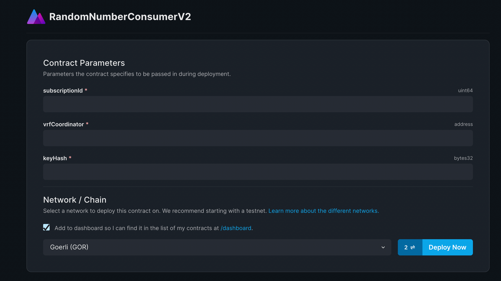 Populate metadata of your contract