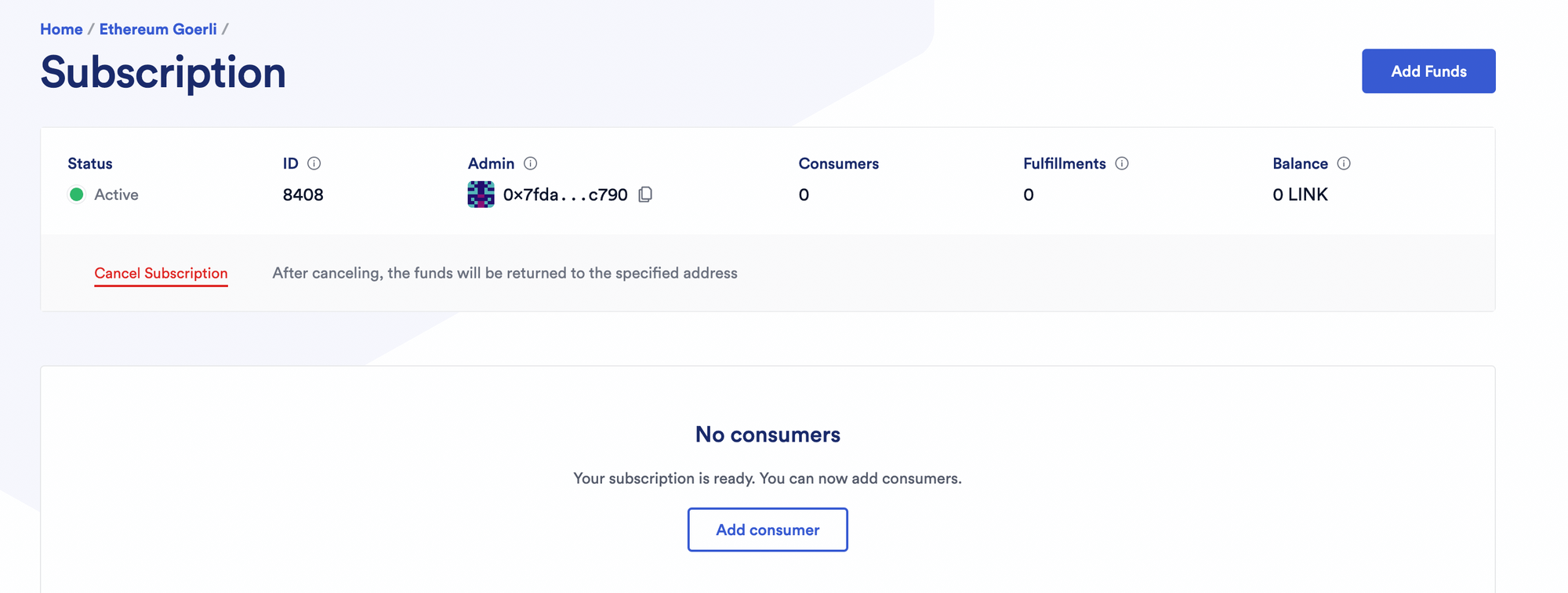 Copy subscription id from the dashboard