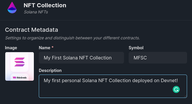 Add metadata for your contract