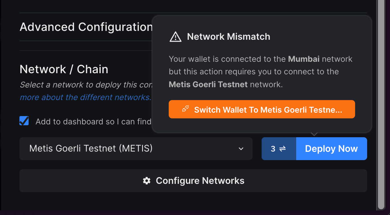 Switch Wallet To Metis Metis Goerli Testnet