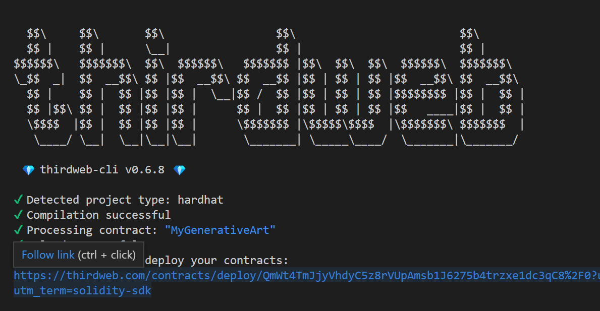 Deploy contract using the cli