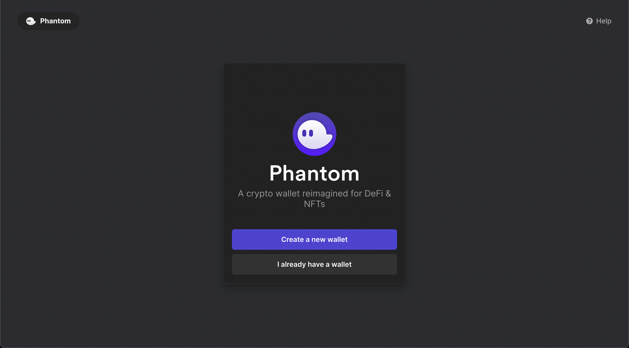 Create a new phantom wallet