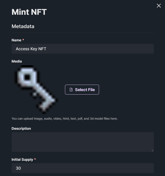 Click Mint NFT Button
