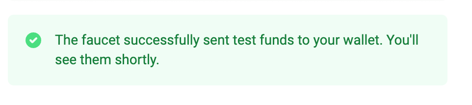Funds sent from faucet