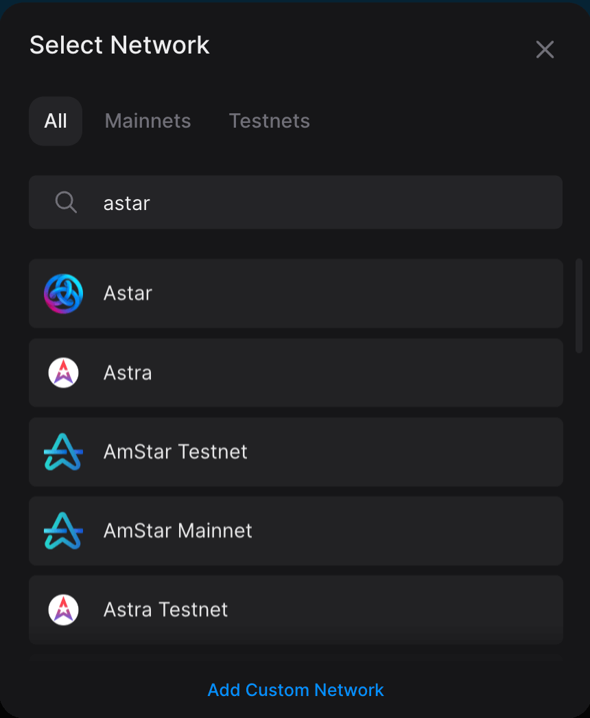 Search for "Astar" and select Astar