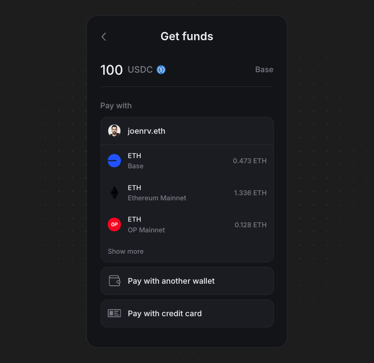 New Pay with Crypto UI