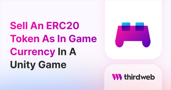 Sell An ERC20 Token As In-Game Currency In Unity