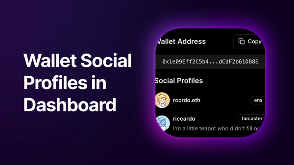 Wallet Social Profiles in Dashboard