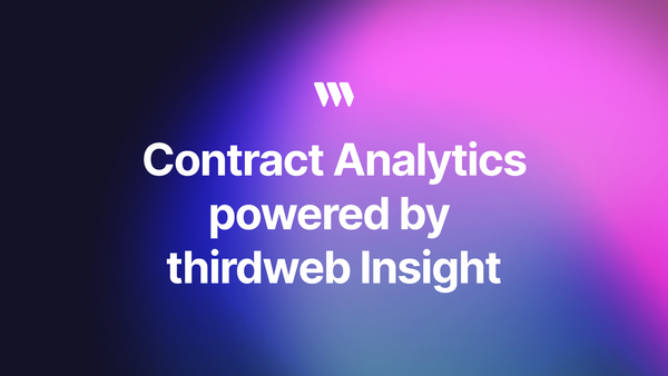 Contract Analytics powered by thirdweb Insight in dashboard