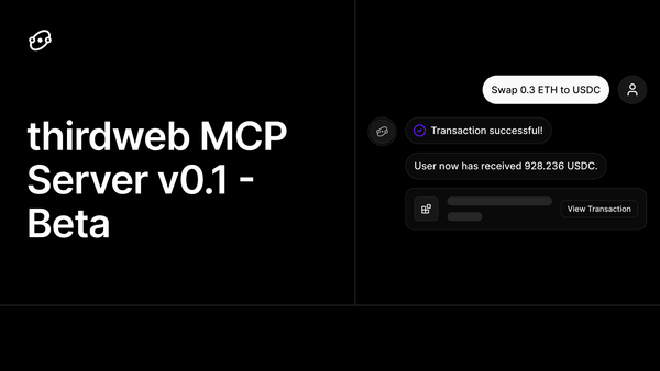 thirdweb MCP Server v0.1 Beta